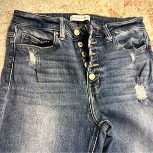 Flying Monkey High Rise Distressed Blue Jeans
